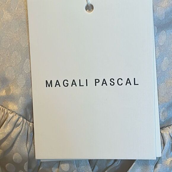 Magali Pascal Size S Puff Sleeve Tiffin Top Ivory Ruffle Coquette Feminine NWT - Picture 9 of 14